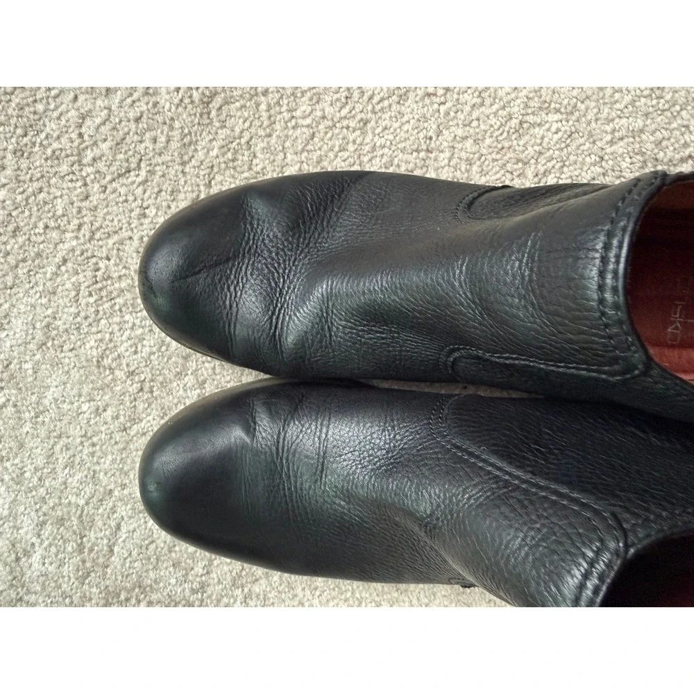 Dansko Becki Black Leather Ankle Booties Back Zip Block Heel Womens 42 Gorpcore